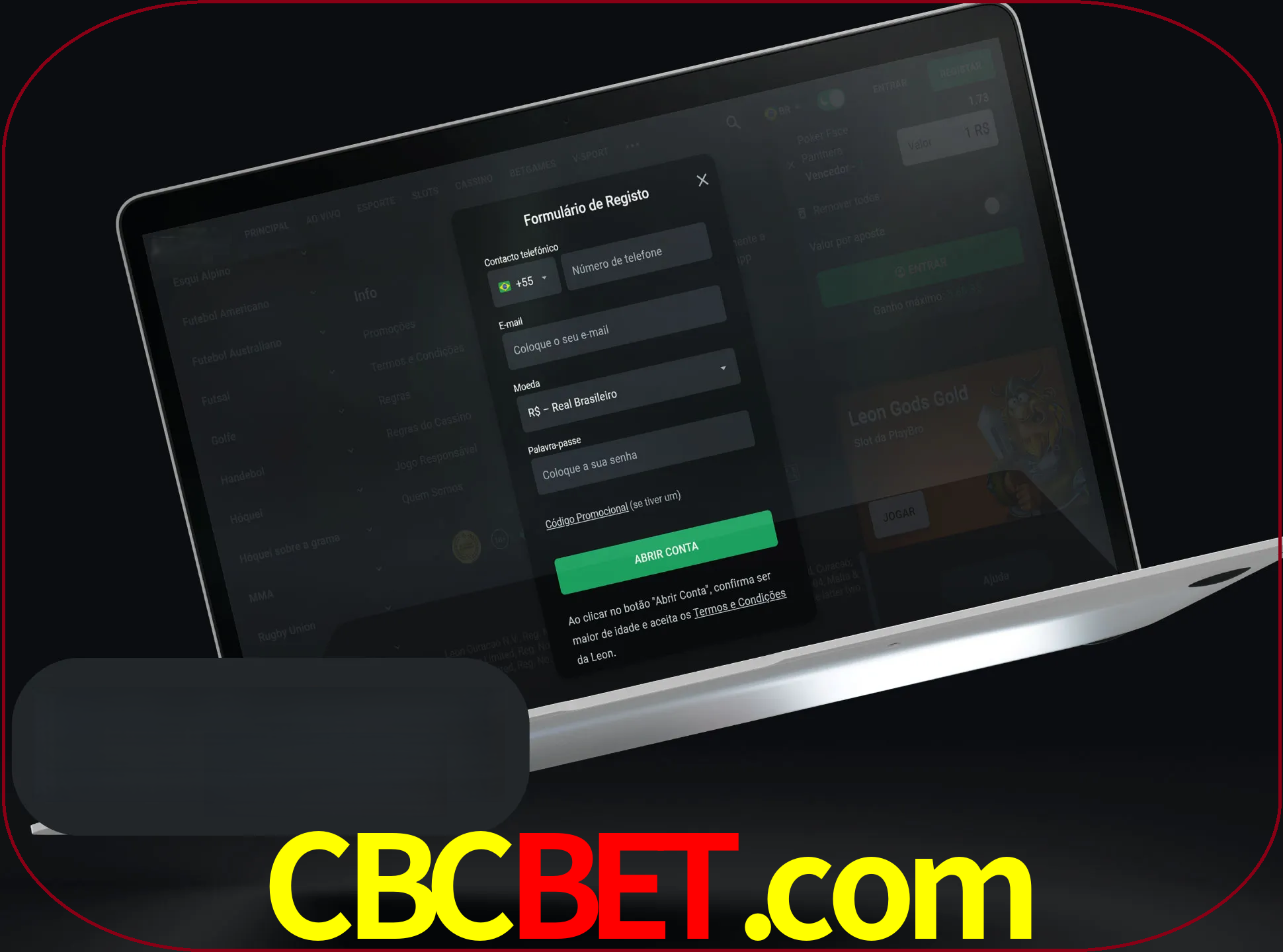 Abra o site da LeonBet e crie sua própria conta.