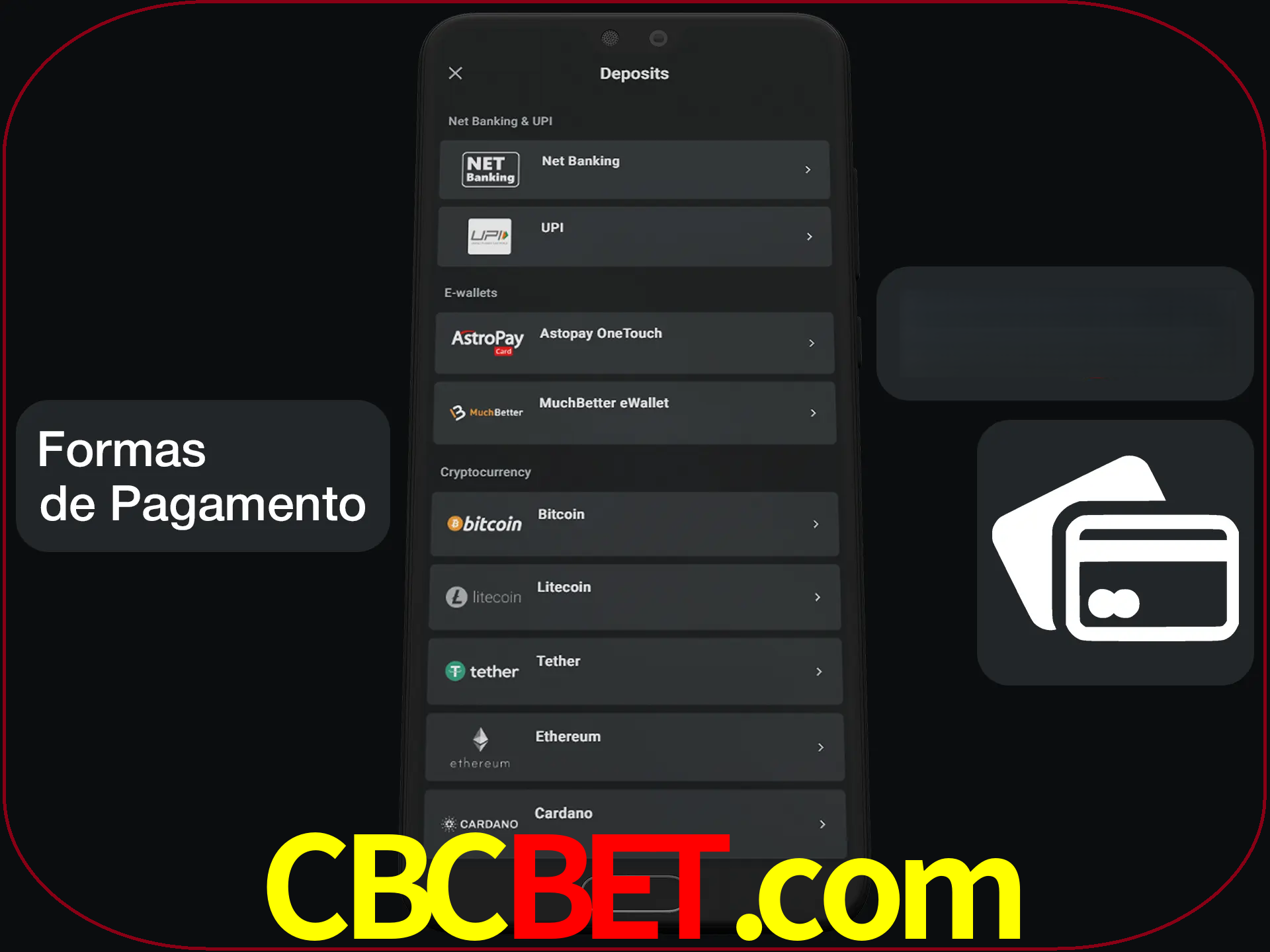 Escolha a forma de pagamento de sua preferência.