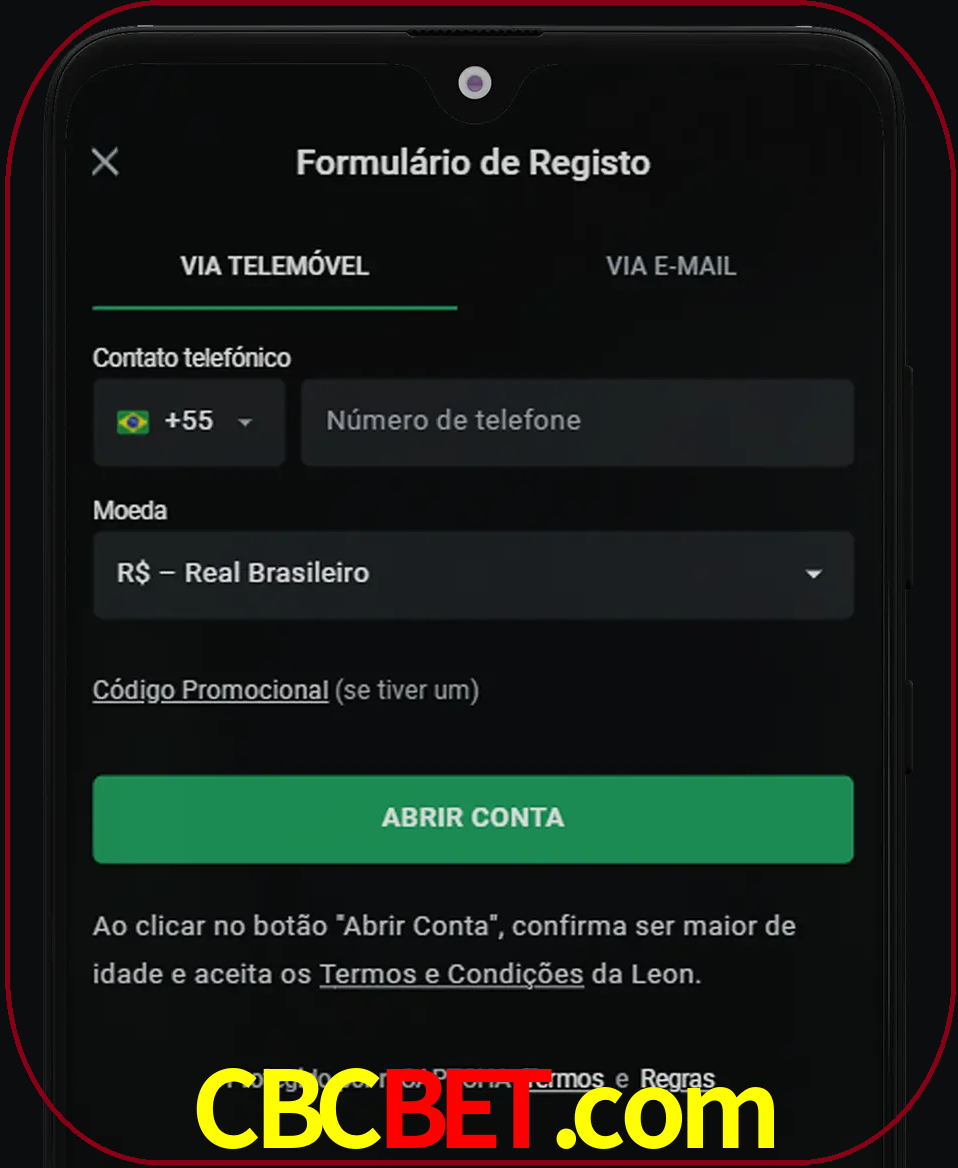 Abra o aplicativo e inicie o processo de registro.
